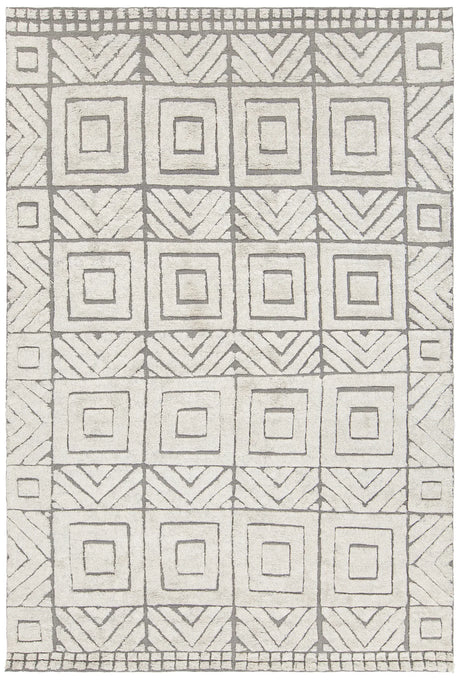 Chandra Genna GEN-45200 White and Grey rug, flat view