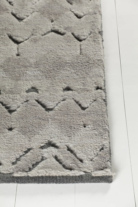 Chandra Genna GEN-45201 Grey rug, corner detail