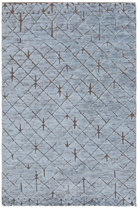 Chandra Genna GEN-45202 Blue and Brown rug, flat view