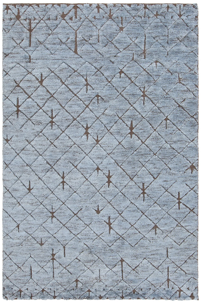 Chandra Genna GEN-45202 Blue and Brown rug, flat view