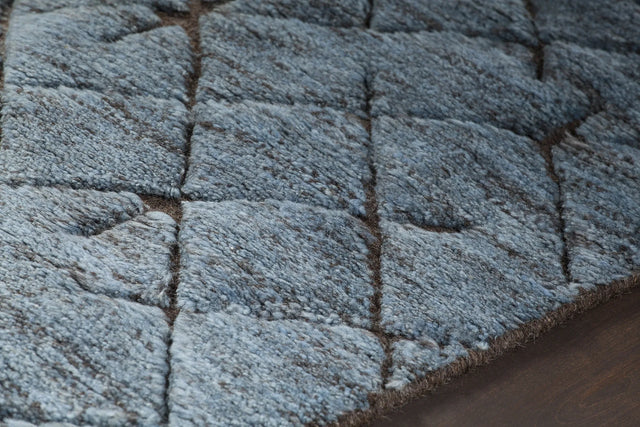 Chandra Genna GEN-45202 Blue and Brown rug, side detail view