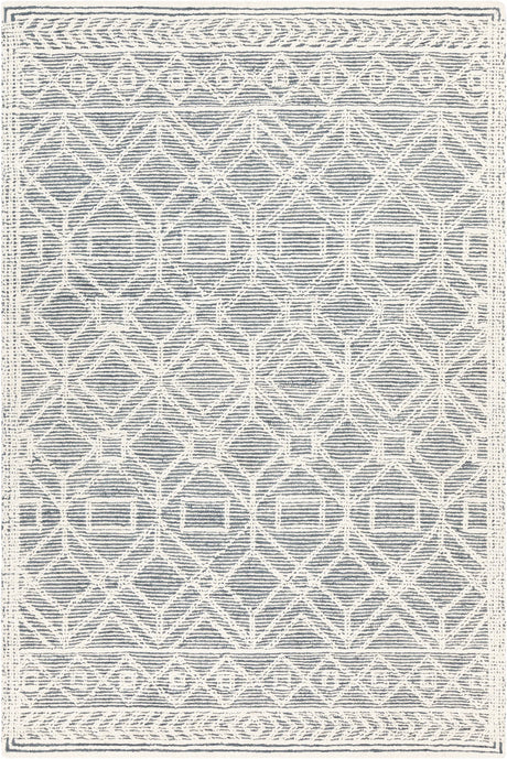 Chandra Gina GIN-51901 Blue and White rug, flat view
