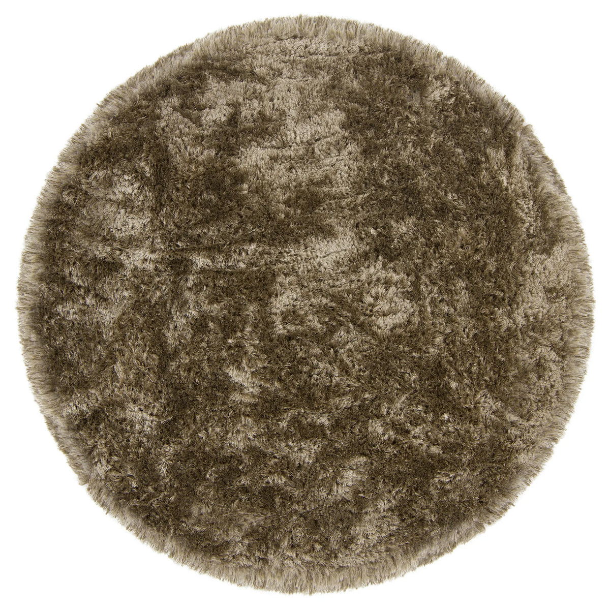 Chandra Giulia GIU-27801 Brown round rug, flat view