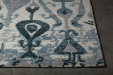 Chandra Gwen GWE-49501 Blue and Grey and White rug, corner detail