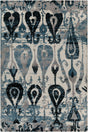 Chandra Gwen GWE-49501 Blue and Grey and White rug, flat view