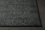 Chandra Hailee HAI-49600 Black and White rug, corner detail