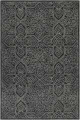 Chandra Hailee HAI-49600 Black and White rug, flat view