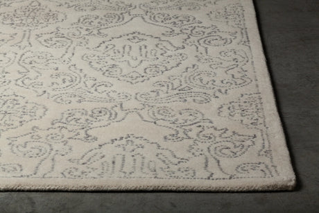 Chandra Hailee HAI-49601 Ivory and Grey rug, corner detail