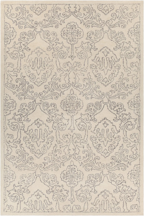 Chandra Hailee HAI-49601 Ivory and Grey rug, flat view