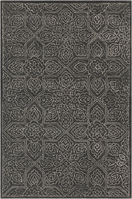 Chandra Hailee HAI-49603 Dark Grey and White rug, flat view