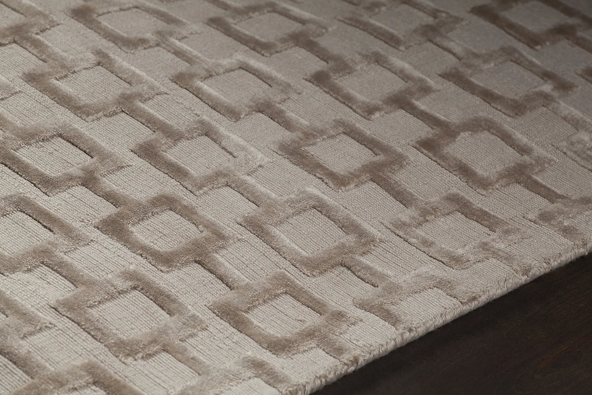 Chandra Hallie HAL-45000 Beige rug, side detail view