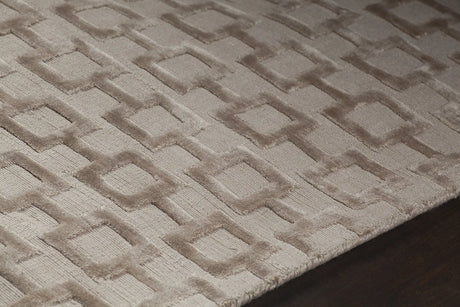 Chandra Hallie HAL-45000 Beige rug, side detail view