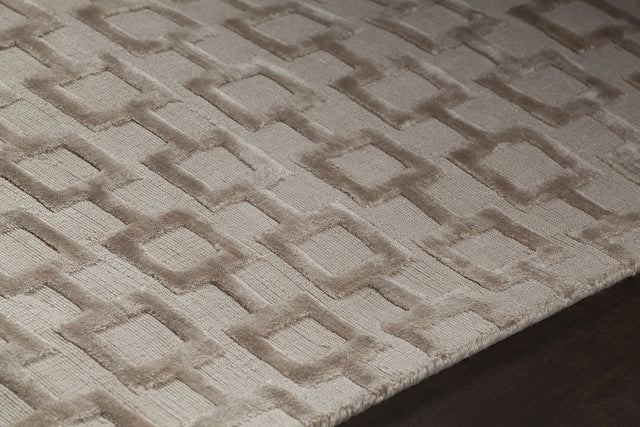 Chandra Hallie HAL-45000 Beige rug, side detail view