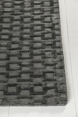 Chandra Hallie HAL-45001 Charcoal rug, corner detail