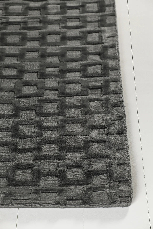 Chandra Hallie HAL-45001 Charcoal rug, corner detail