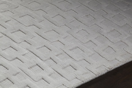 Chandra Hallie HAL-45002 White rug, side detail view