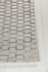 Chandra Hallie HAL-45003 Silver rug, corner detail