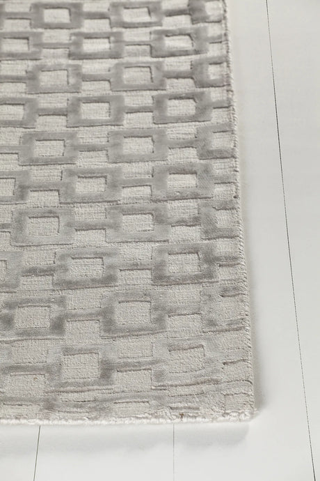 Chandra Hallie HAL-45003 Silver rug, corner detail