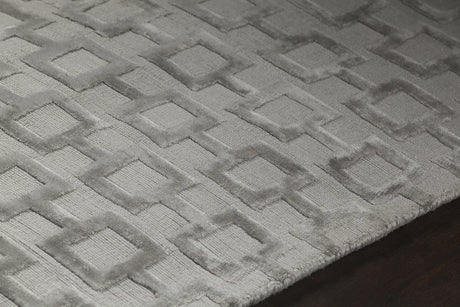 Chandra Hallie HAL-45003 Silver rug, side detail view
