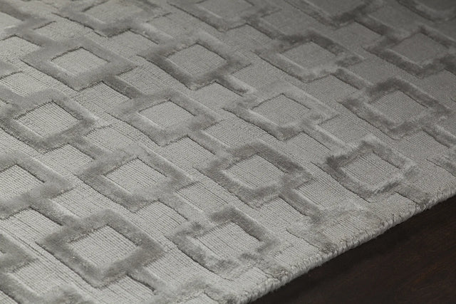 Chandra Hallie HAL-45003 Silver rug, side detail view