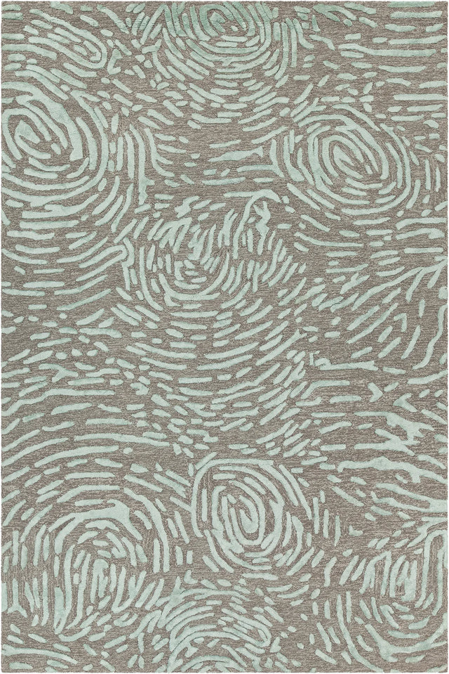Chandra Hester HES-49700 Grey and Blue rug, flat view