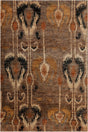 Chandra Hetty HET-49800 Brown and Black and Gold and Orange rug, flat view