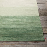 Chandra India IND-5 Green and Cream rug, corner detail