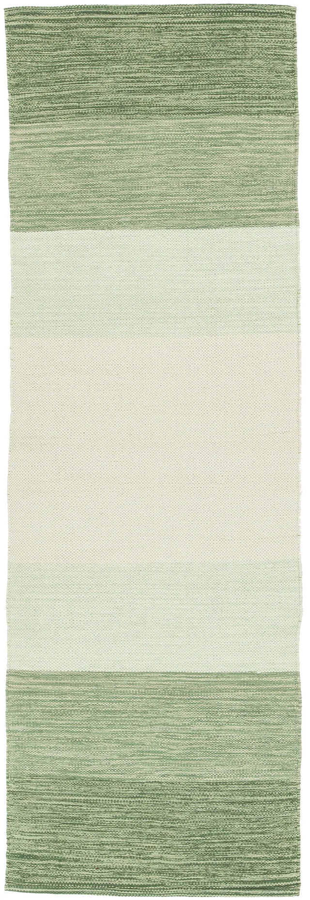 Chandra India IND-5 Green and Cream runner rug, flat view