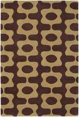 Chandra Inhabit INH-21600 Brown and Tan rug, flat view