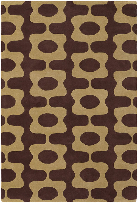 Chandra Inhabit INH-21600 Brown and Tan rug, flat view