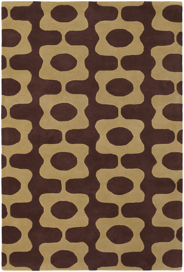 Chandra Inhabit INH-21600 Brown and Tan rug, flat view