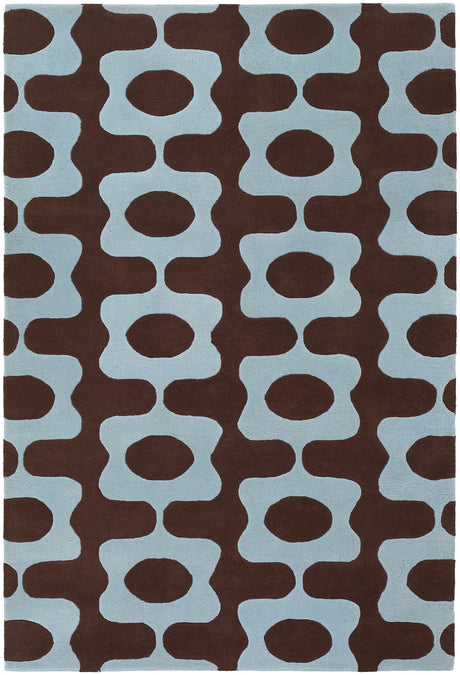 Chandra Inhabit INH-21601 Blue and Brown rug, flat view
