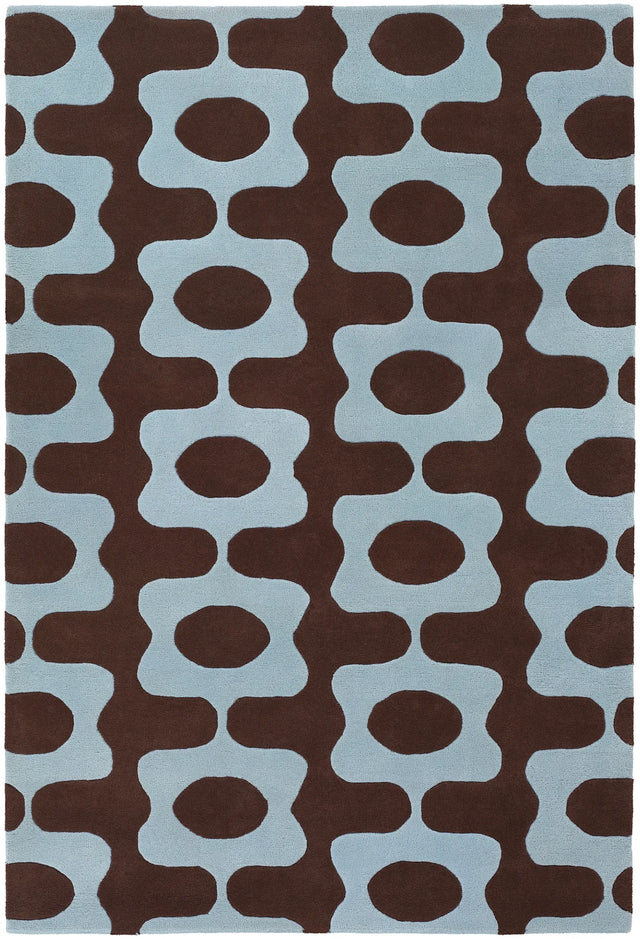 Chandra Inhabit INH-21601 Blue and Brown rug, flat view