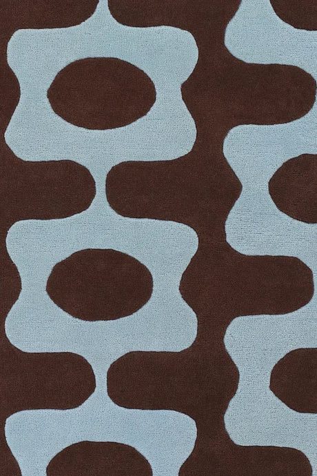 Chandra Inhabit INH-21601 Blue and Brown rug, texture close-up