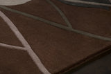 Chandra Inhabit INH-21602 Brown and Grey rug, side detail view