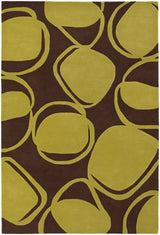 Chandra Inhabit INH-21604 Brown and Green rug, flat view