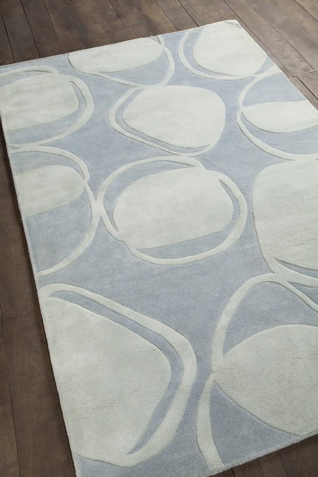 Chandra Inhabit INH-21605 Blue rug, angled side view