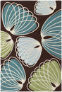 Chandra Inhabit INH-21607 Brown and Green and Blue and White rug, flat view