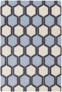 Chandra Inhabit INH-21611 Blue and Brown and White rug, flat view