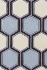 Chandra Inhabit INH-21611 Blue and Brown and White rug, texture close-up