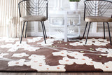 Chandra Inhabit INH-21612 Brown and White and Grey and Green rug, shown in a styled room setting