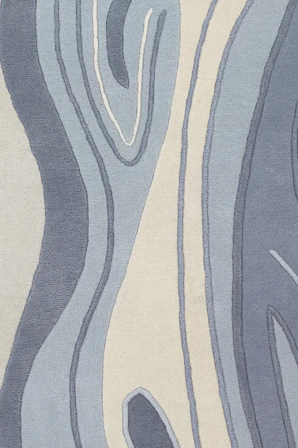 Chandra Inhabit INH-21615 Blue and Grey and White rug, texture close-up