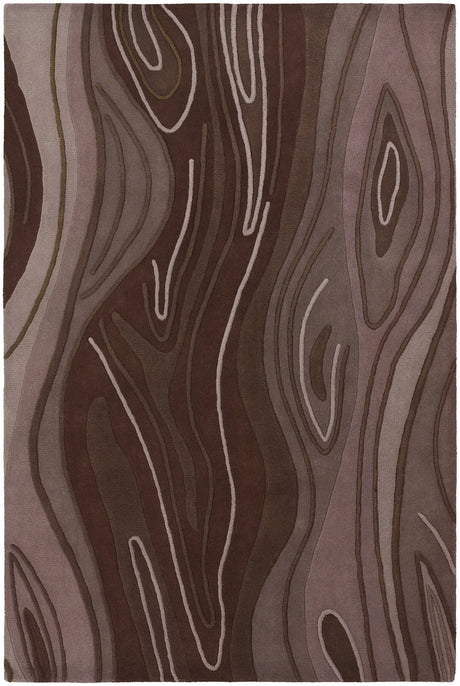 Chandra Inhabit INH-21616 Brown rug, flat view
