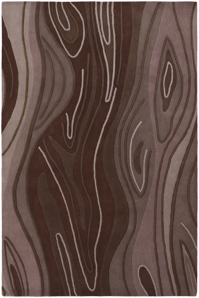 Chandra Inhabit INH-21616 Brown rug, flat view