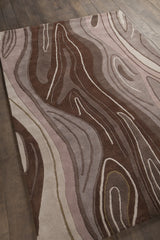 Chandra Inhabit INH-21616 Brown rug, angled side view