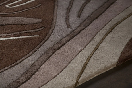 Chandra Inhabit INH-21616 Brown rug, side detail view