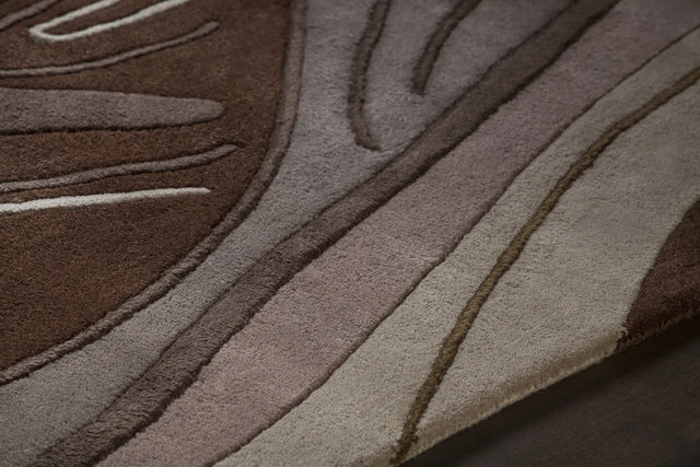 Chandra Inhabit INH-21616 Brown rug, side detail view