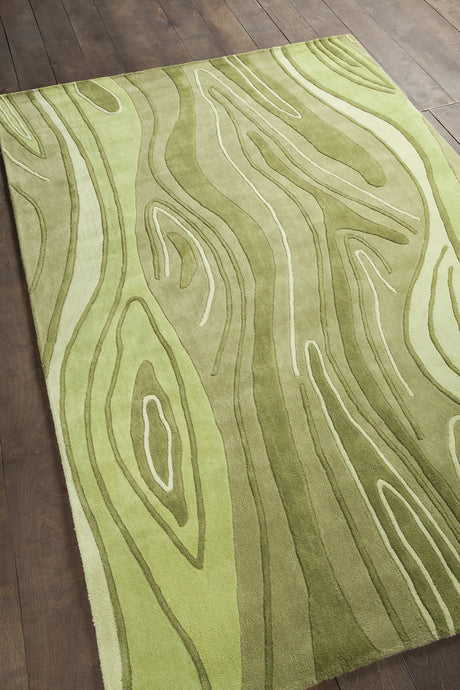 Chandra Inhabit INH-21617 Green rug, angled side view