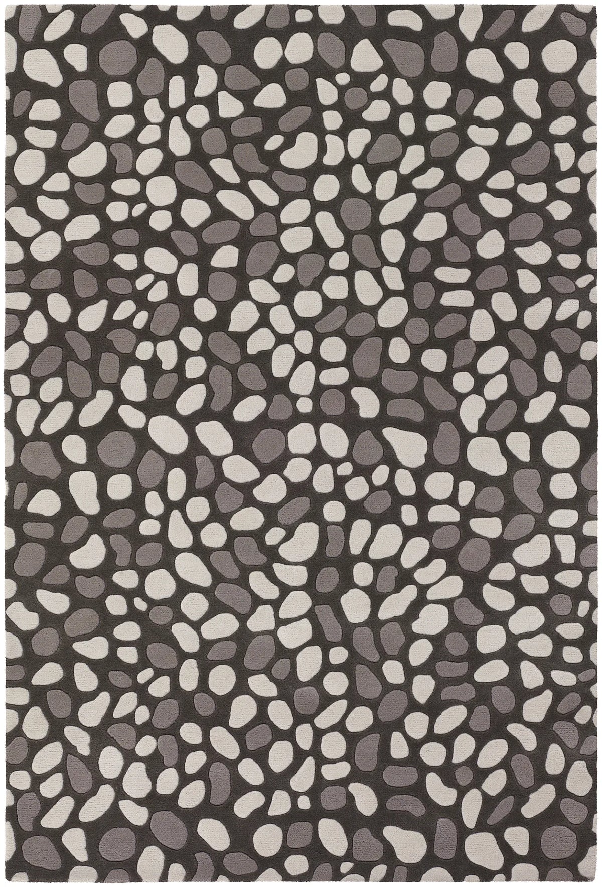 Chandra Inhabit INH-21618 Charcoal and Grey and White rug, flat view