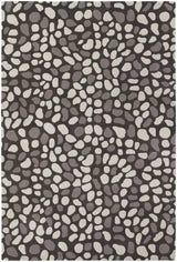 Chandra Inhabit INH-21618 Charcoal and Grey and White rug, flat view